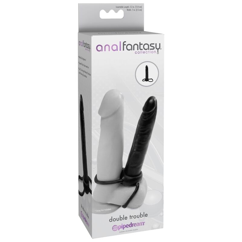 Vibrador doble con diseño realista en silicona de la serie ANAL FANTASY, ideal para doble penetración y estimulación anal.