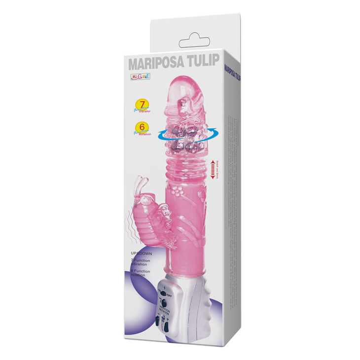 Mariposa Tulip BAILE ROTATIONS, rotador Up & Down de baile, con diseño de mariposa y estilo colorido.