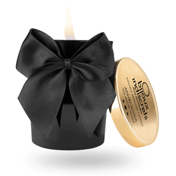 Melt My Heart scented massage candle by Bijoux Love Cosmetiques, featuring a romantic design and warm, inviting colors.