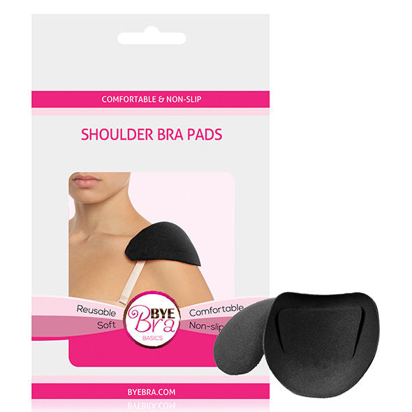 Protectores de hombro para sostén negro BYE-BRA, accesorios de protección para comodidad y cuidado del sostén.