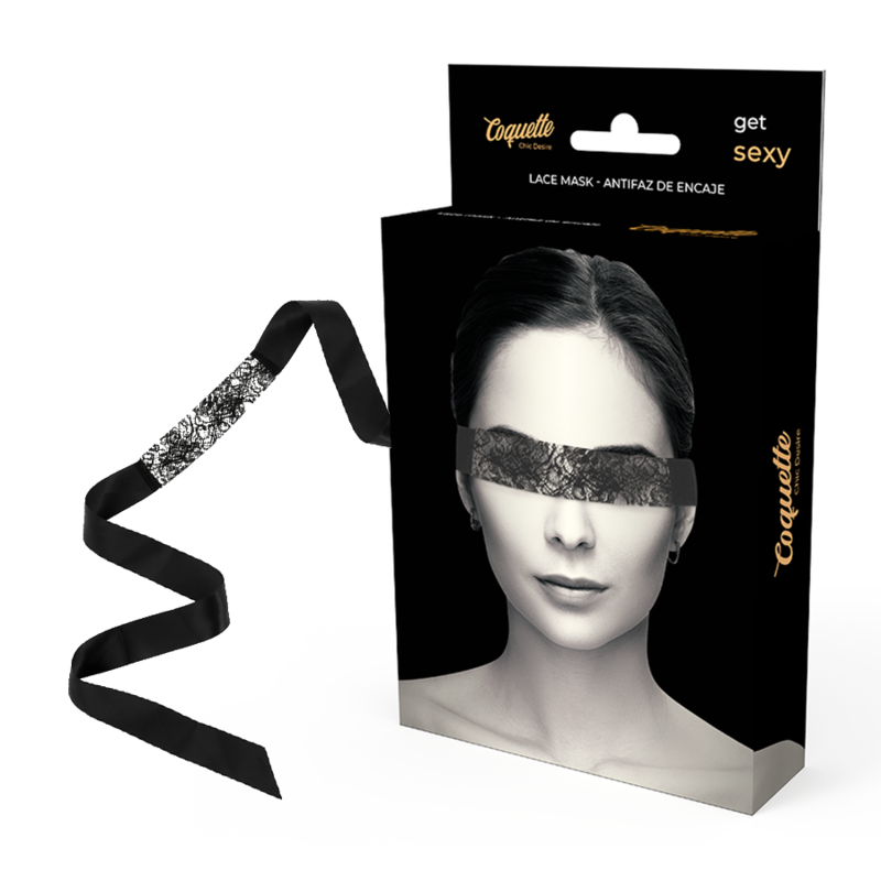 Antifaz de encaje negro Coquette Chic Desire con cinta, accesorio elegante para ocasiones especiales