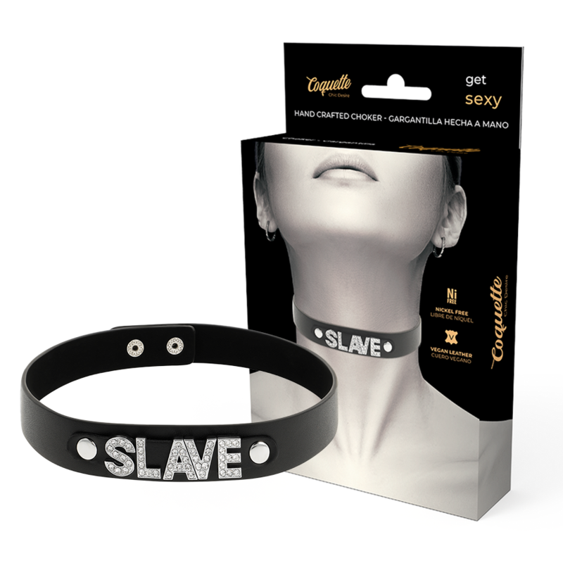 Collar choker de cuero vegano Coquette Chic Desire de Coquette Accessories, con estilo elegante y diseño ajustable.