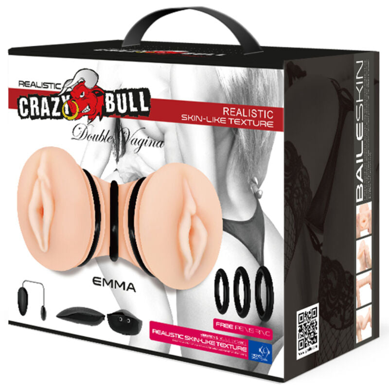 Masturbador doble con vagina realista de la marca CRAZY BULL, modelo Emma, mostrado en imagen.
