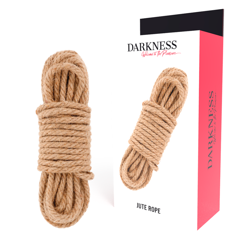 Cuerda japonesa de 10 m de yute de la marca Darkness Bondage, ideal para bondage y prácticas de shibari en color natural.