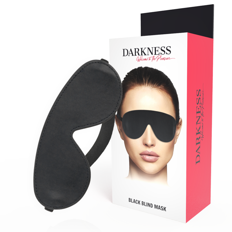 Antifaz negro de alta calidad de la marca DARKNESS BONDAGE, máscara para ojos con diseño elegante y cómodo para usos diversos.