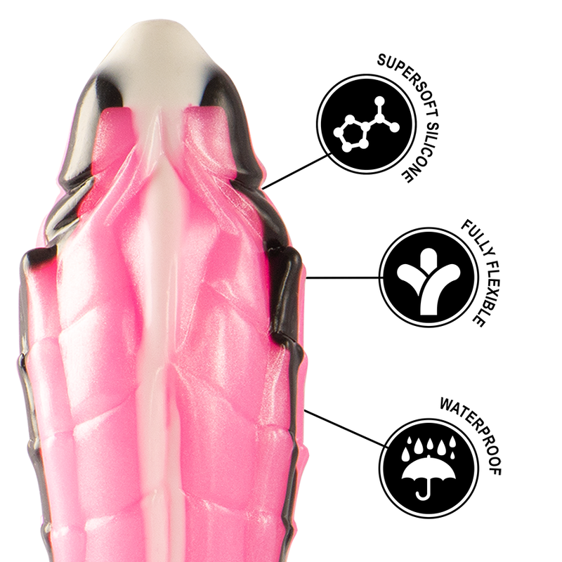 Dildo EPIC Tritón de la marca EPIC, diseño con textura reptil y forma realista para uso íntimo.