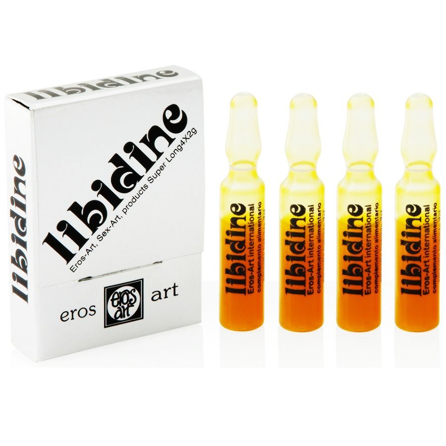 Ampollas de Libidine, complemento alimenticio afrodisíaco natural de EROS-ART para potenciar la libido y la vitalidad.