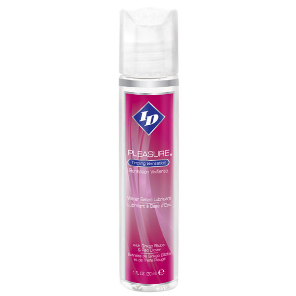 Lubricante excitante ID PLEASURE de 30 ml en envase, ideal para mejorar la sensibilidad y la experiencia íntima.