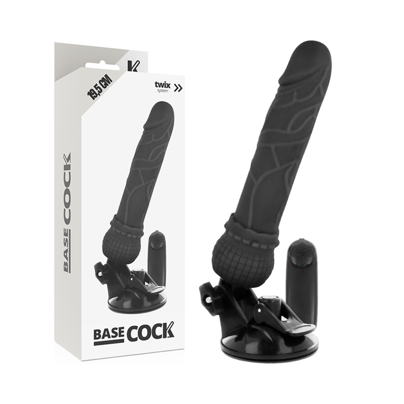 BASECOCK - VIBRADOR REALÍSTICO CONTROL REMOTO NATURAL 19.5 CM -O- 4 CM