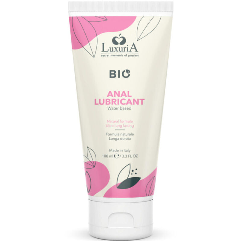 INTIMATELINE LUXURIA bio anal lubricant in a 100 ml bottle, featuring a sleek design and clear liquid texture.