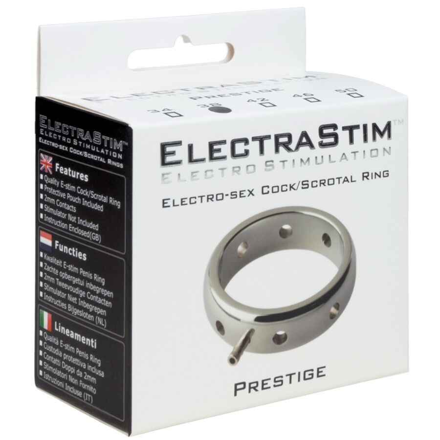 ELECTRASTIM - PRESTIGE ANILLO ELECTROMAGNÉTICO DE METAL PARA EL PENE 34 MM