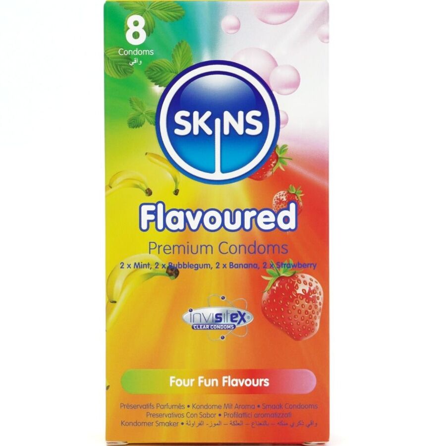 SKINS - MULTI SABORES PRESERVATIVOS PREMIUM PACK 8