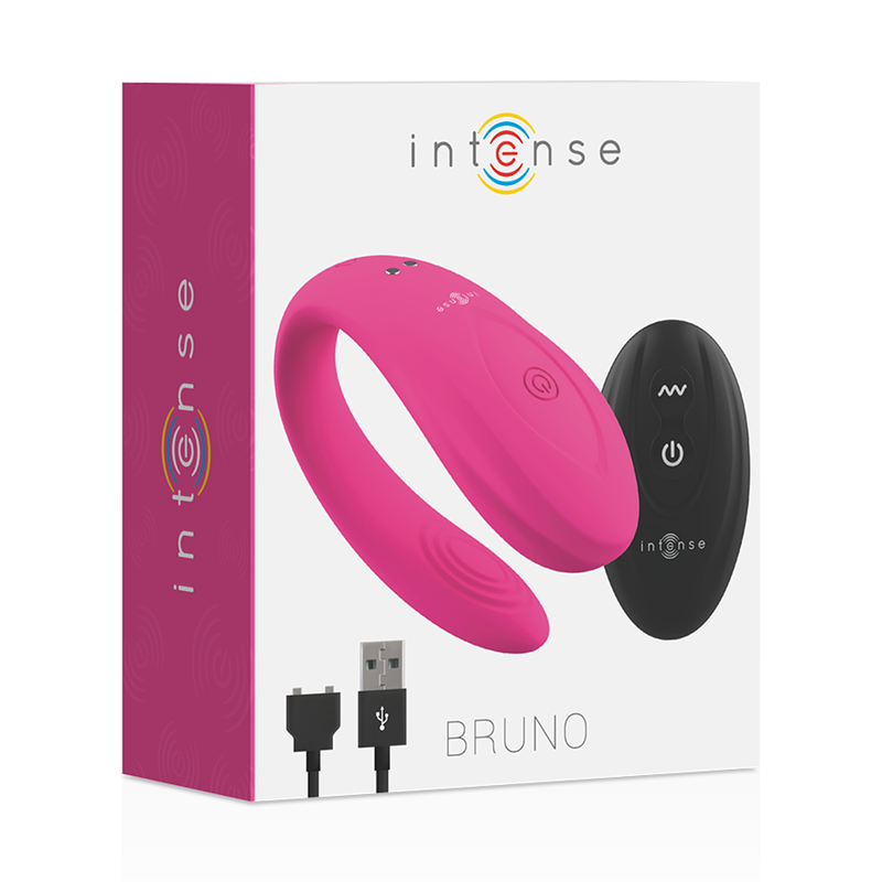 Vibrador rosa INTENSE Bruno Partner Doble Placer de los juguetes para parejas INTENSE COUPLES TOYS, con detalles suaves y ergonómicos