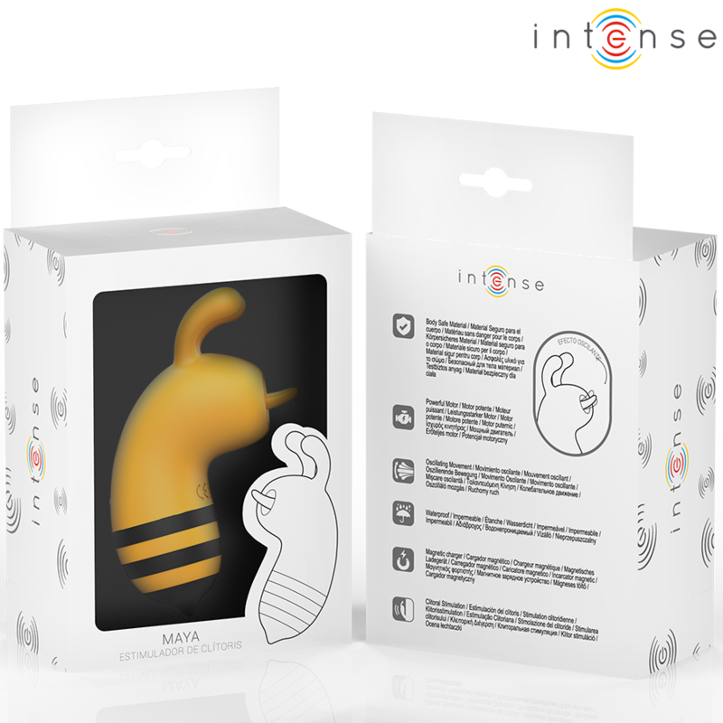 Estimulador Maya de INTENSE FUN con lengua rotadora de 360º, diseño compacto y funcional para placer personal.