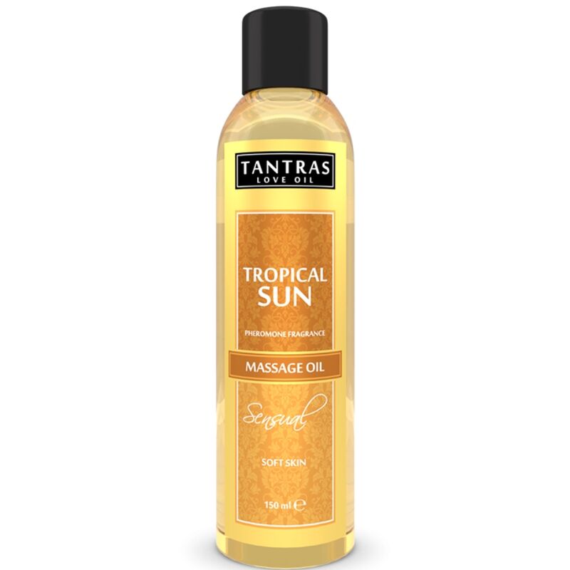 Aceite de masaje INTIMATELINE Tantras Love Oil Tropical Sun, 150 ml, con aroma tropical para cuidado y relajación corporal.