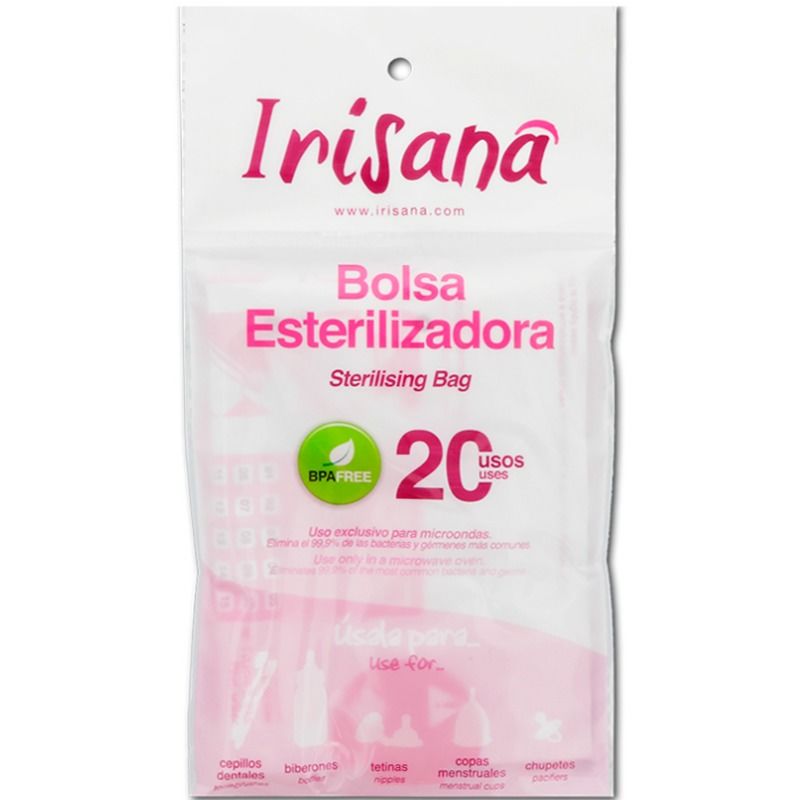 Bolsa esterilizadora para copa vaginal IRISANA de IRISCUP, diseñada para mantener la higiene y seguridad del producto.