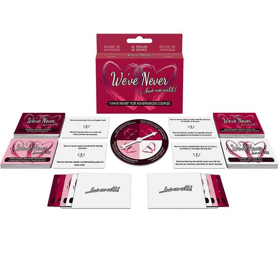 KHEPER GAMES We Have Never card game for couples, featuring colorful cards and engaging party themes.