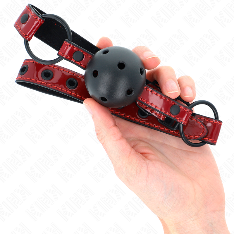 KINK - 4.5 CM SHINY FAUX LEATHER BALL CLAMP 63.5 X 2 CM ADJUSTABLE 41 X 59 CM