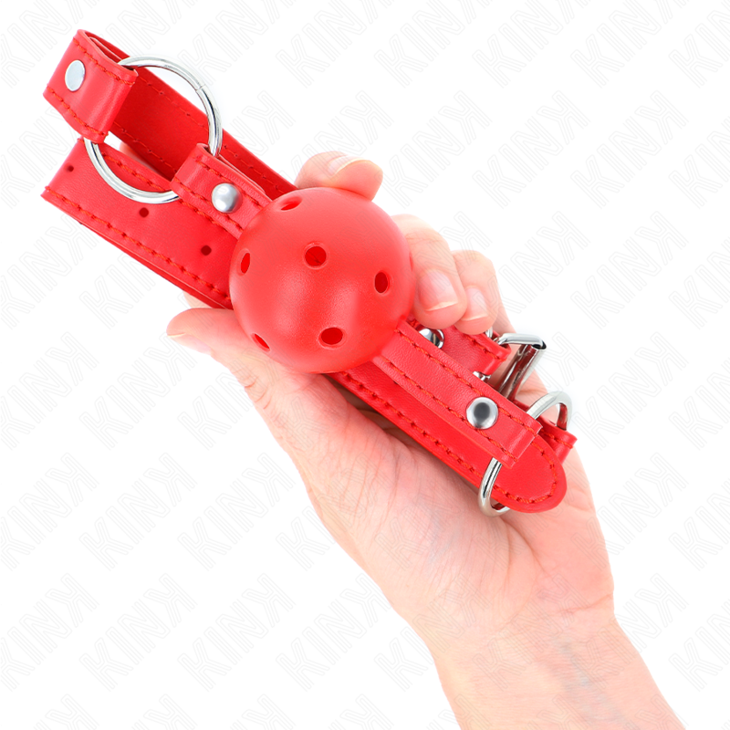 KINK - BALL CLAMP 4 CM BREATHABLE WITH DOUBLE RIVET MODEL 1 RED 62 x 2.5 CM ADJUSTABLE 42-58 CM