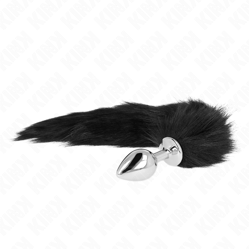 KINK - PLUG ANAL TALLA M 8 X 3.5 CM AMB CUA SINTÈTICA 40 CM NEGRE