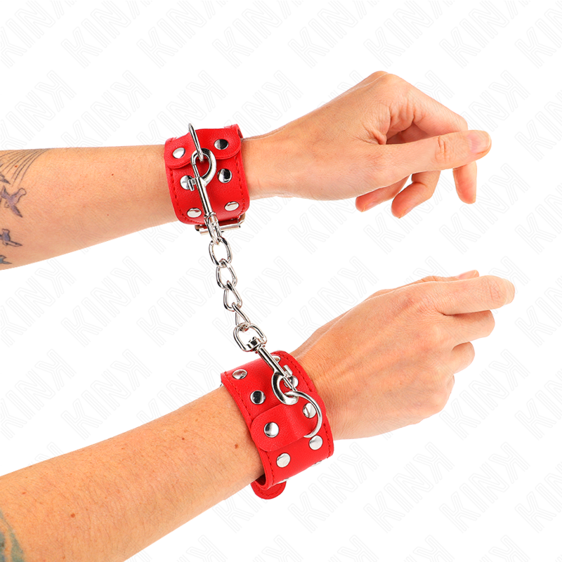 KINK - CANELLERES AMB DOBLE LÍNIA DE TAQUELES AJUSTABLE VERMELL