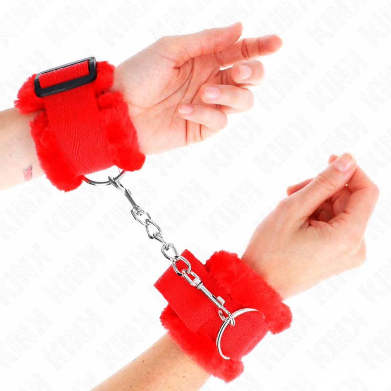 Muñequera forrada ajustable KINK en color rojo, de 17-31 cm y 7 cm de ancho, para restricción de muñecas.