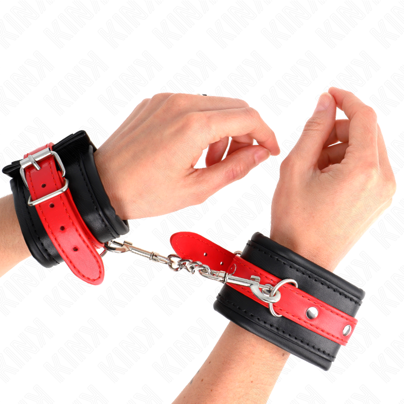 KINK - CANELLERES NEGRE AMB CORREA VERMELL AJUSTABLE 17-28 CM X 6 CM