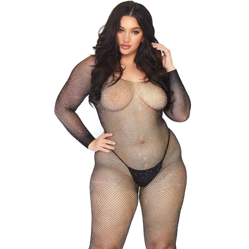 LEG AVENUE - BODYSTOCKING EN XARXA AMB BRILLANT 1X-2X