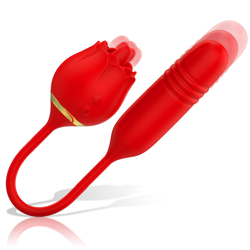 Viena Doble Placer de MIA, masajeador con funciones de lamido y movimiento vertical, para estimulación íntima.