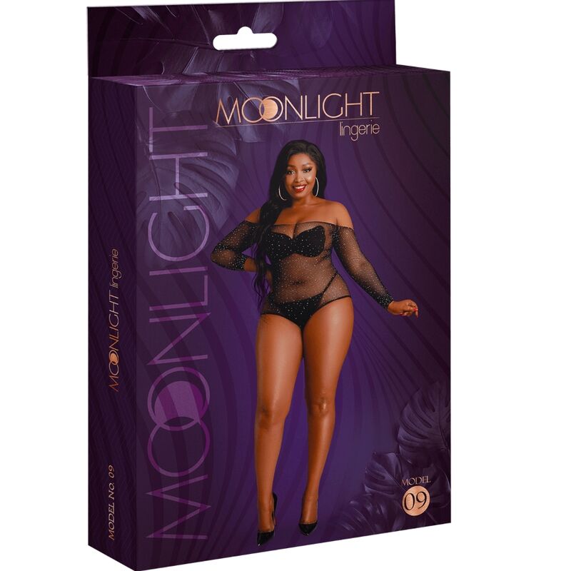 MOONLIGHT - MODEL 9 BODY MÀNIGA LLARGA NEGRE BRILLANT TALLA ÚNICA / PLUS SIZE