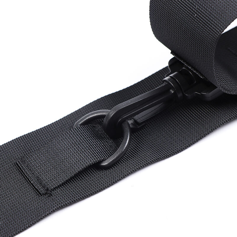 OHMAMA FETISH nylon wrist cuffs with adjustable straps, designed for bondage and role-play scenarios.