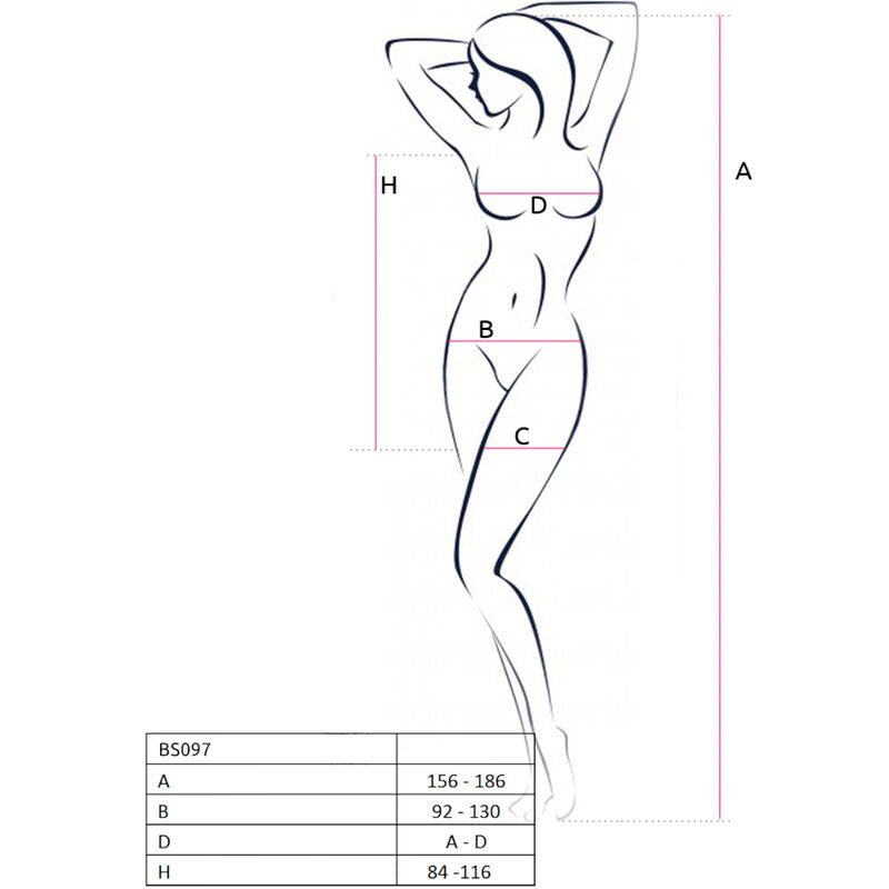 PASSION - BS097 BODYSTOCKING NEGRE TALLA ÚNICA