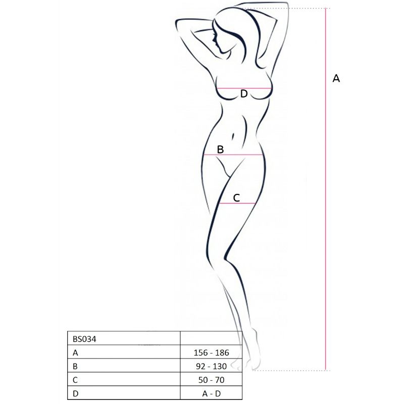PASSION - WOMAN BS034 BODYSTOCKING NEGRE TALLA ÚNICA