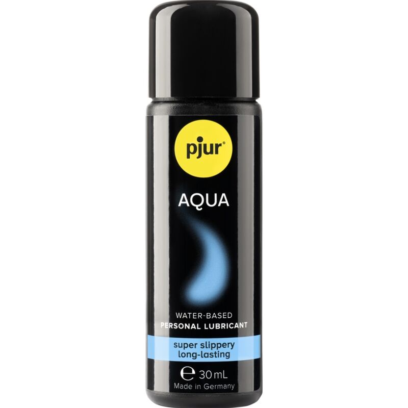 Lubricante base agua Pjur Aqua en envase de 30 ml, ideal para uso personal y relaciones íntimas.