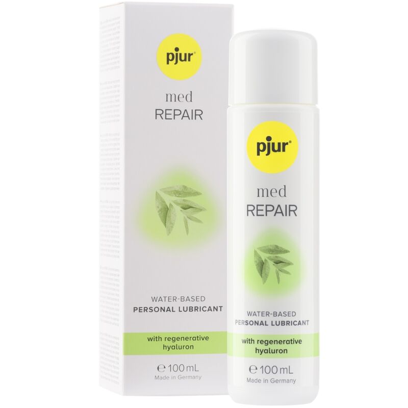 Lubricante reparador pjur Med en botella de 100 ml, con fórmula para cuidado e hidratación íntima.