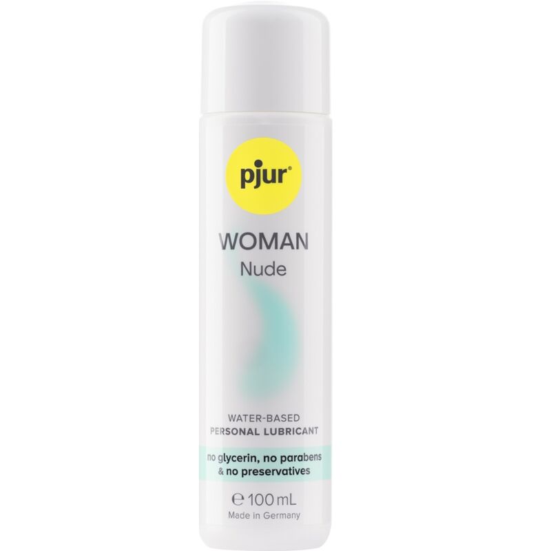 Lubricante base agua pjur Woman Nude en envase de 100 ml, producto para uso íntimo con textura suave y ligera