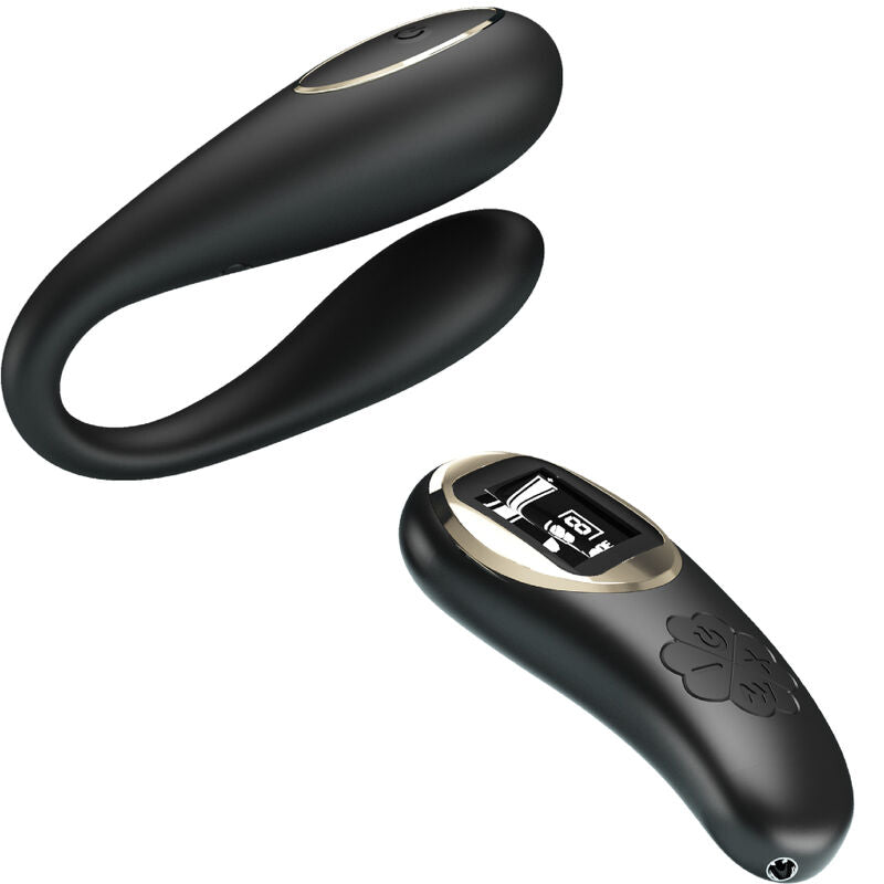 Vibrador doble placer Pretty Love Nathan con control remoto, diseñado para experiencias intensas y placer compartido.