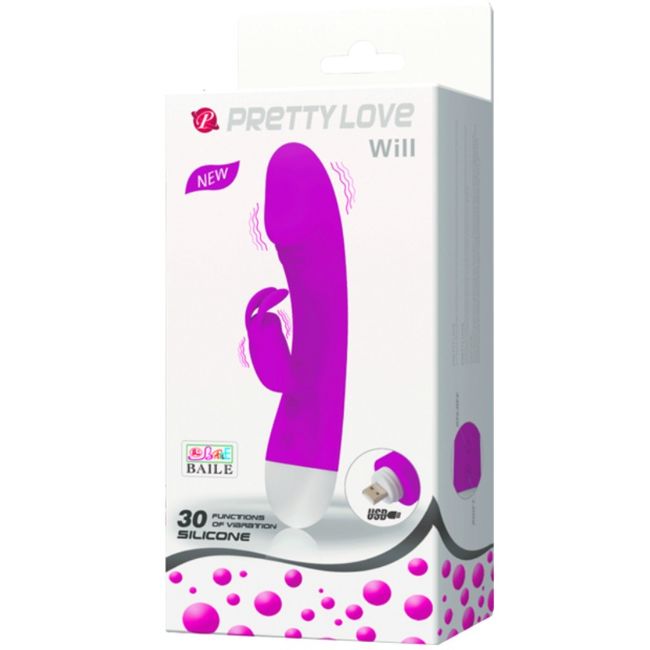 Vibrador Pretty Love Smart Will con 30 modos, diseño discreto y elegante, realizado en silicona suave y seguro para uso personal.