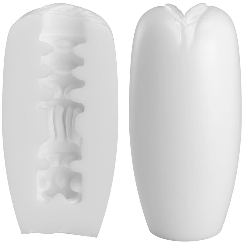 White Pretty Love Catherine male masturbation toy from Pretty Love Flirtation, shown with detailed textured interior.