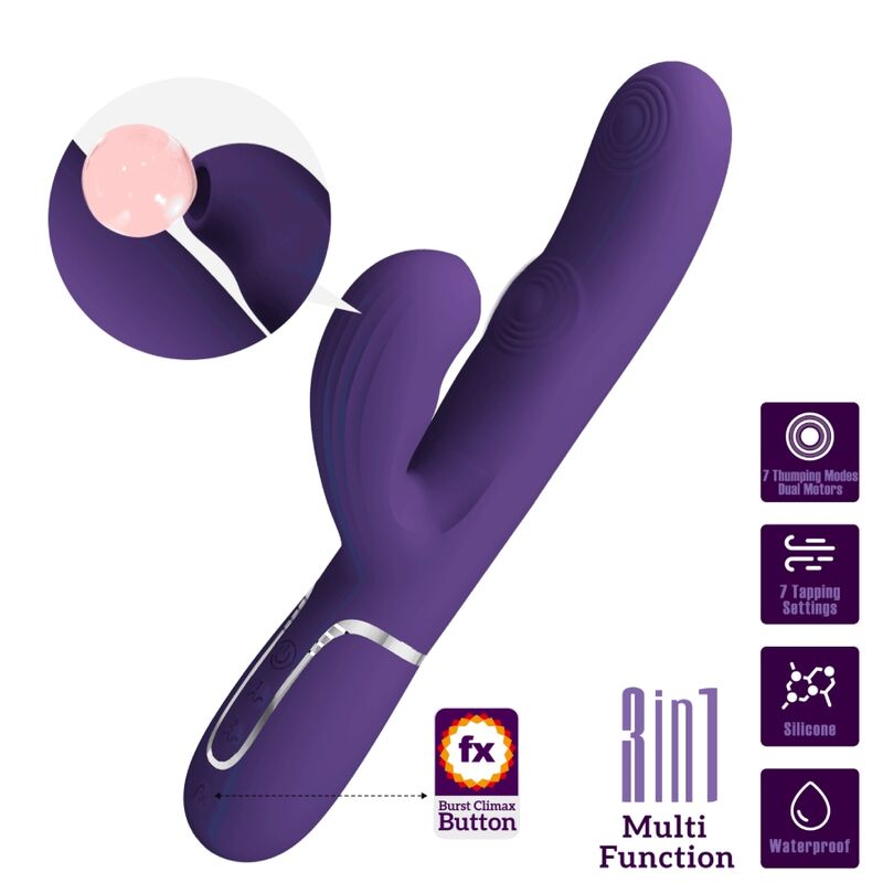 PRETTY LOVE - PERLITA VIBRADOR PUNT G 3 EN 1 MULTIFUNCIÓ MORAT