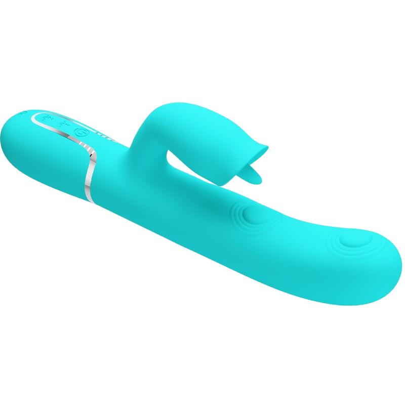 PRETTY LOVE - VIBRADOR RABBIT AMB LICKING VERD AIGUA