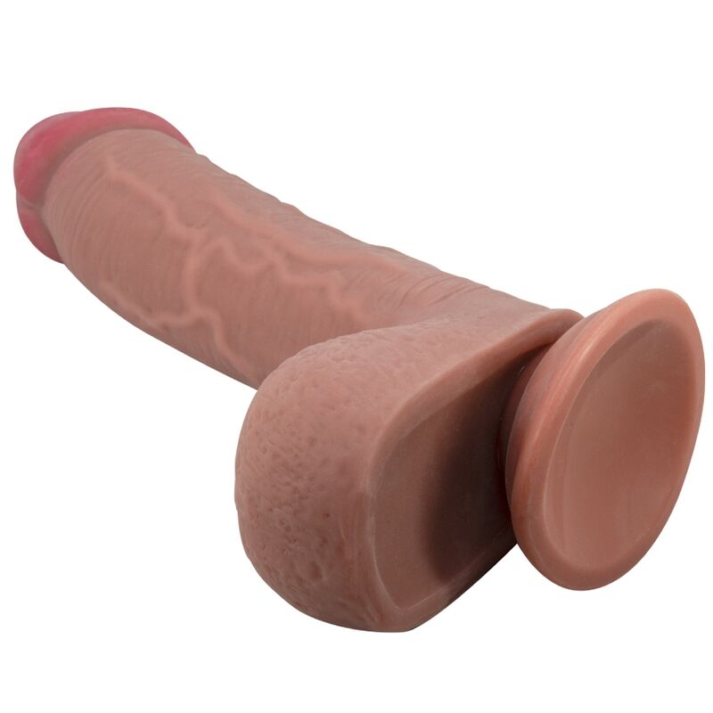 PRETTY LOVE - SLIDING SKIN SÈRIES DILDO REALÍSTIC AMB VENTOSA PELL LLIÇANT MULAT 23.4 CM