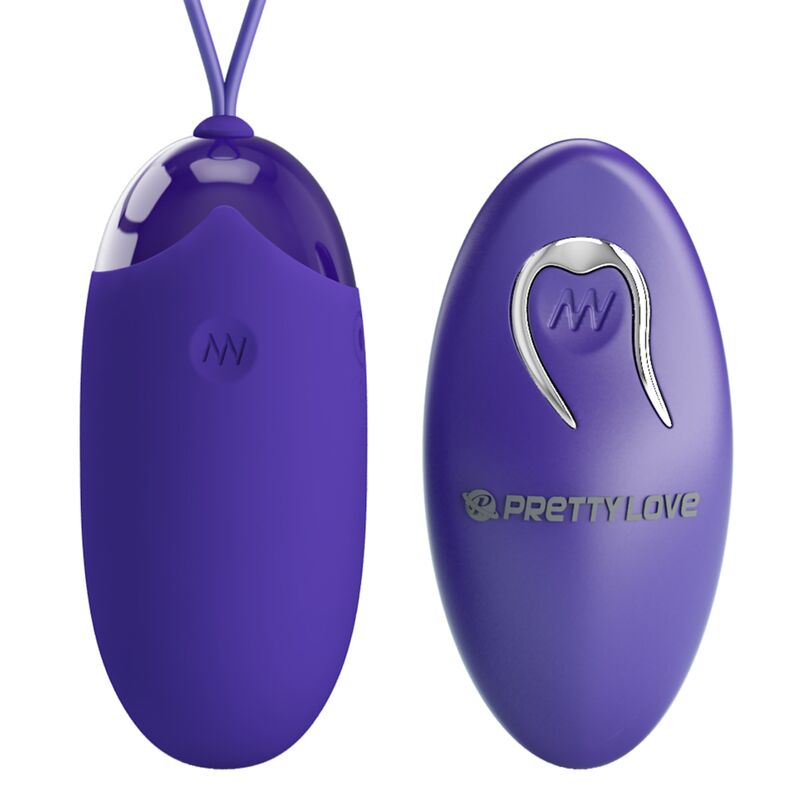 Vibrador control remoto PRETTY LOVE YOUTH BERGER en color violeta, con forma de huevo y diseño ergonómico.