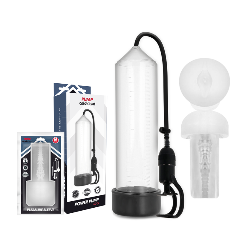 PUMP ADDICTED - BOMBA ERECCIÓ RX5 TRANSPARENT AMB MASTURBADOR