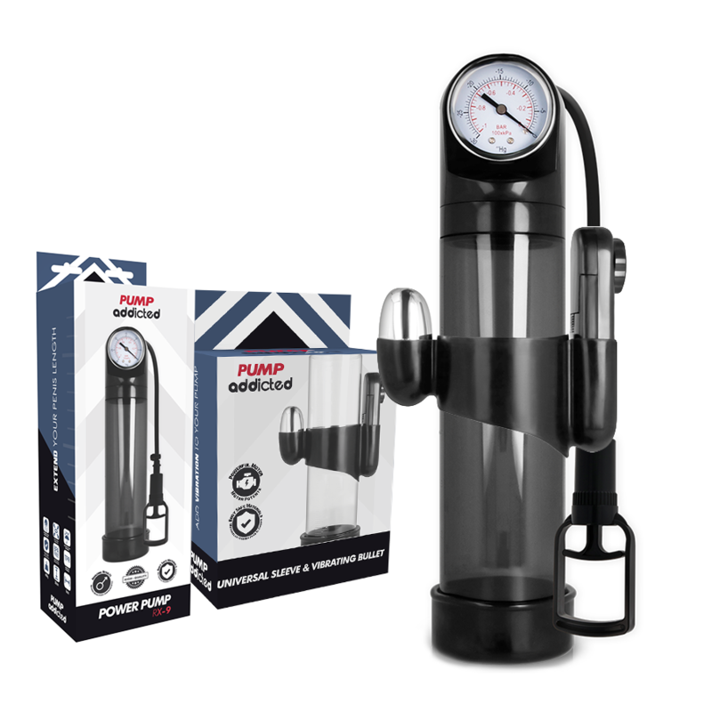 PUMP ADDICTED - BOMBA ERECCIÓ RX9 NEGRE AMB VIBRADOR