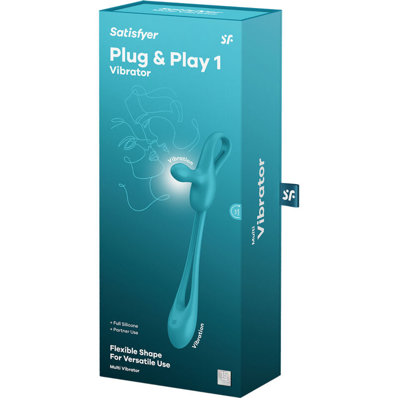 Vibrador flexible SATISFYER PLUG & PLAY 1, multivibrador suave y compacto para placer íntimo.