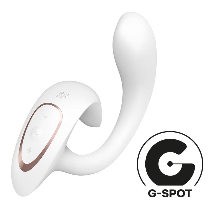 Vibrador rabbit blanco Satisfyer G for Goddess 1 de la marca Satisfyer Vibration, con diseño ergonómico y estimulador dual.