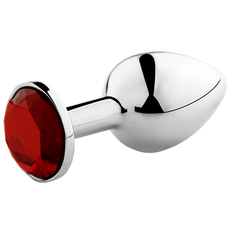 Plug anal rojo de tamaño grande de la marca SECRETPLAY TOYS, con diseño liso y ergonómico para uso sexual.
