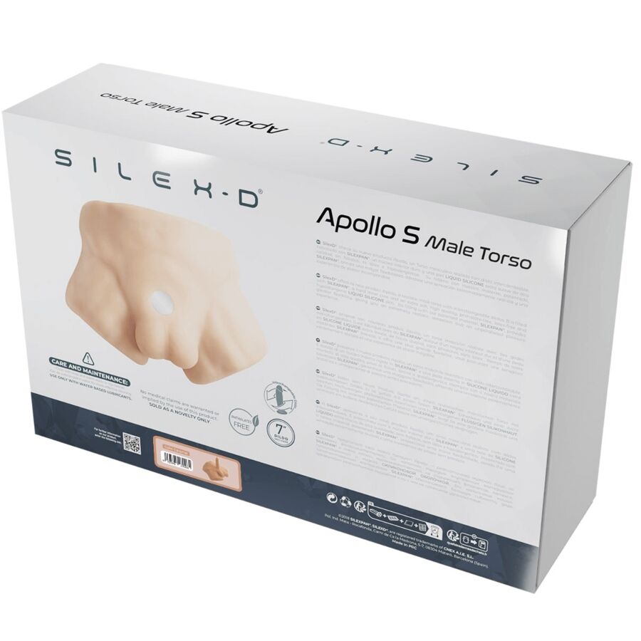 Torso bajo realista masculino Apollo en color caramelo de la marca SILEXD, con detalles anatómicos precisos y acabado natural.