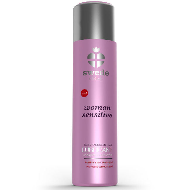 Swede Original Lubricant for Women, 60 ml bottle, designed for sensitive skin, with a smooth, clear texture.